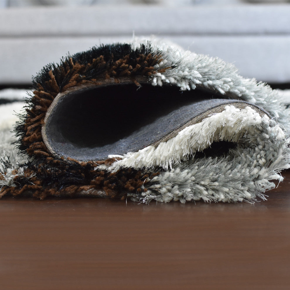 HAND TUFTED SHAG POLYESTER ECO-FRIENDLY AREA RUGS -Multicolor,Contemporary