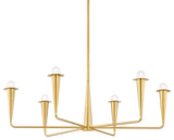 Danna 39.75" Wide 6-Light Aged Brass Chandelier