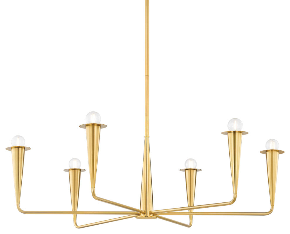 Danna 39.75" Wide 6-Light Aged Brass Chandelier