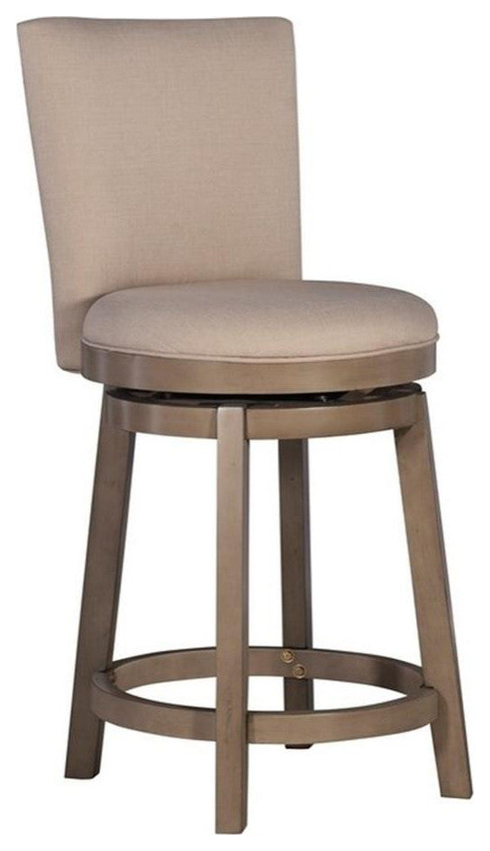 Home Square 26.25" Wood Counter Stool in Brown Finish - Set of 2
