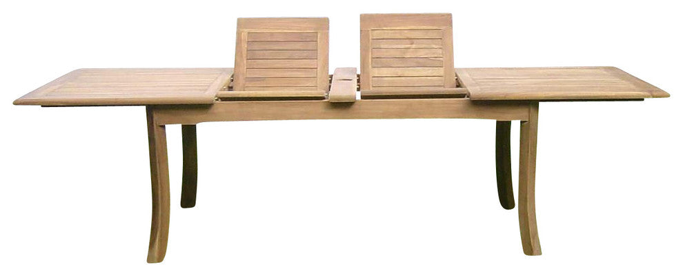 117" Double Extension Rectangular Dining Outdoor Teak Table