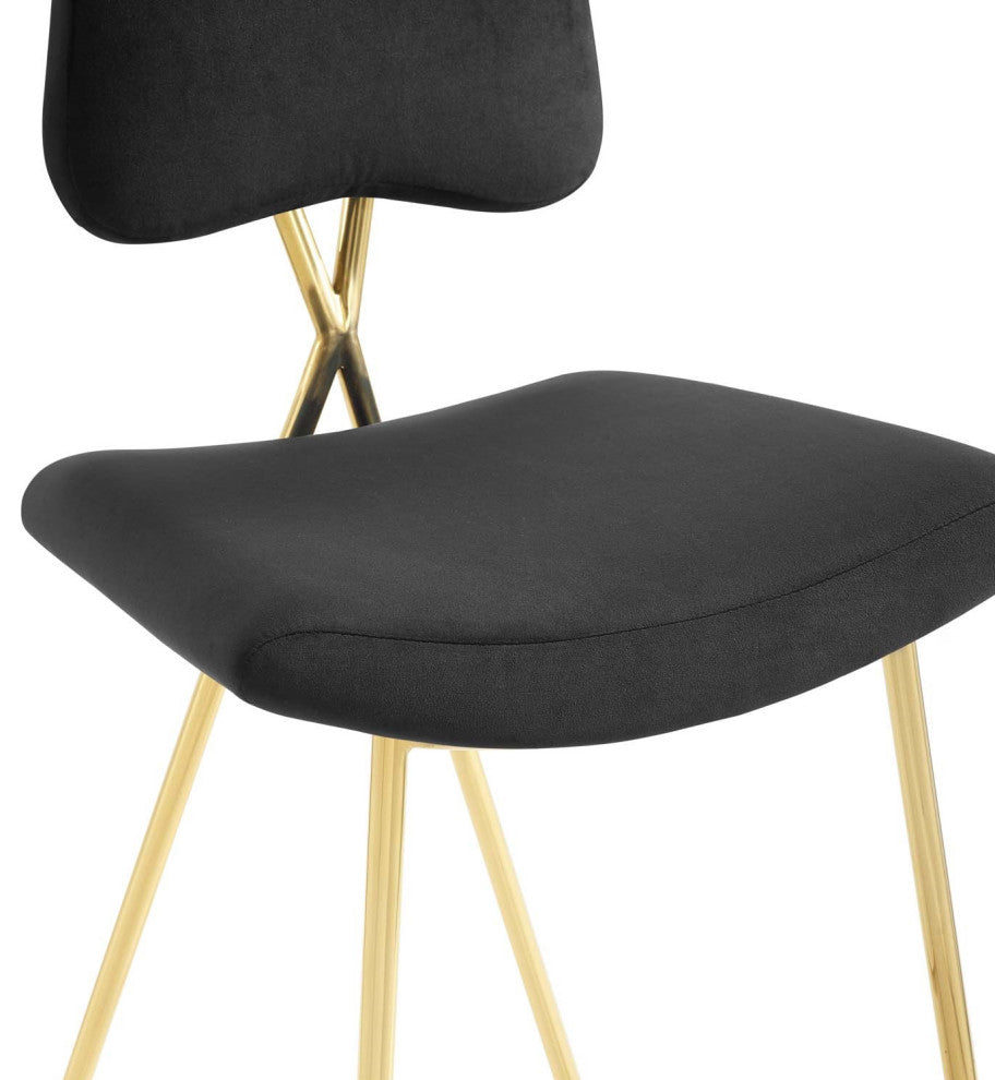 Black Velvet Gold Counter Stool, Paluch Noah Kitchen Counter Stool, Glam Luxe
