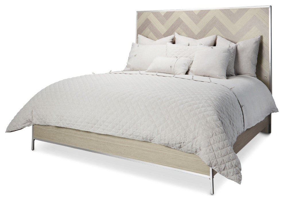 Silverlake Village Cal. King Panel Bed - Washed Oak