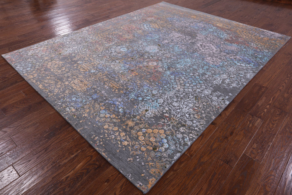 8' 0" X 10' 4" Wool and Silk Hand-Knotted Modern Rug Q8713