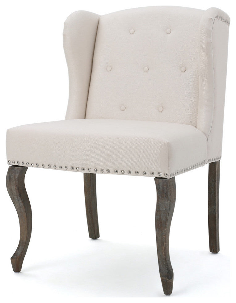 GDF Studio Asheville Modern Fabric Wingback Chair, Beige