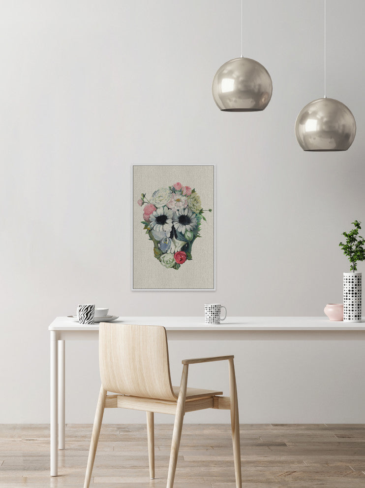 "Fancy Floral" Floater Framed Painting Print on Canvas, 12"x18"