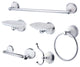 Kingston Brass 6-Piece Towel Bar Bathroom Hardware Set, Polished Chrome