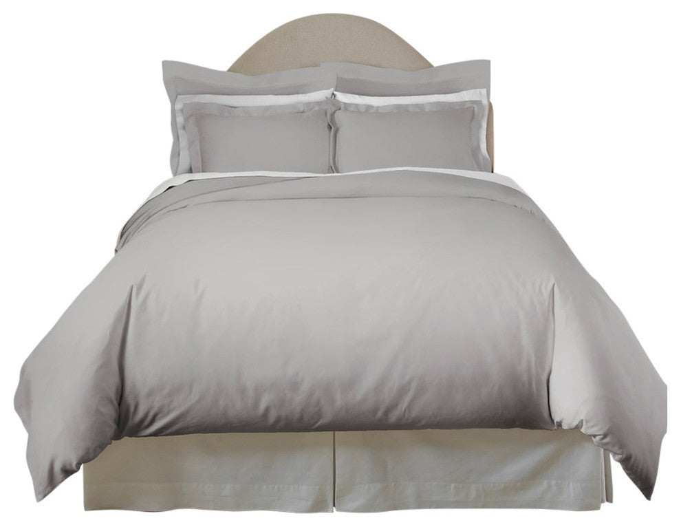 Pointehaven 620TC Long Staple Cotton Euro Shams, Set Of 2, Gray