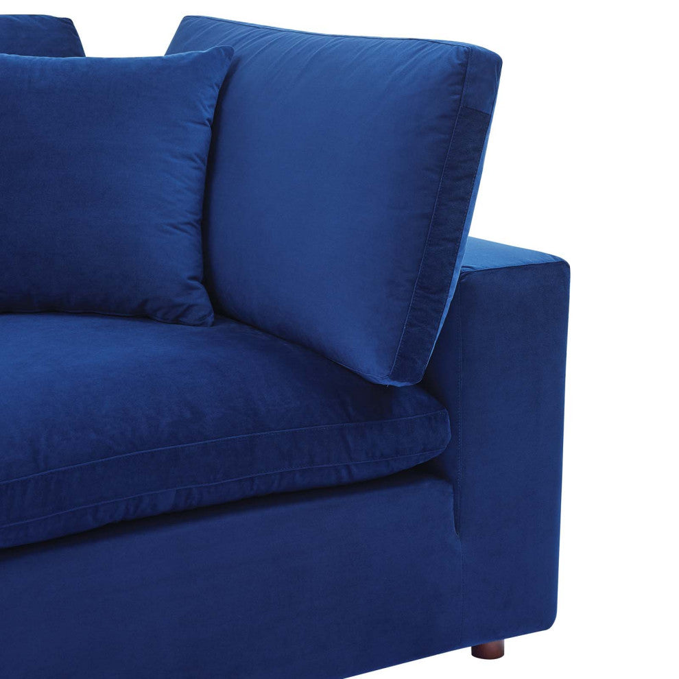 Accent Chair, Velvet, Blue Navy, Modern, Living Lounge Hotel Lobby Hospitality