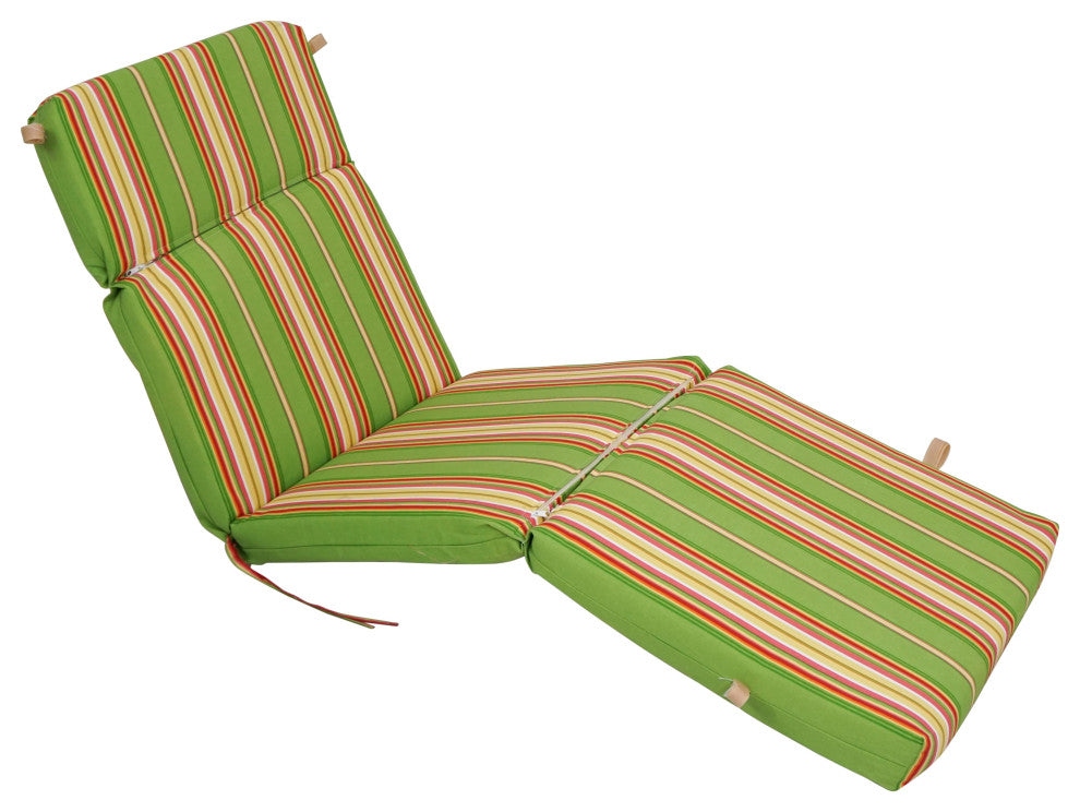 72"X24" Polyester Outdoor Chaise Lounge Cushion, Augusta Stripe