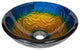 Eden Bath EB_GS41 Single Bowl True Planet Tempered Glass Vessel Sink In Blue