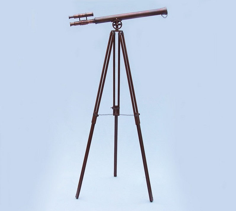 Floor Standing Antique Copper Griffith Astro Telescope 64'', Vintage Telescope