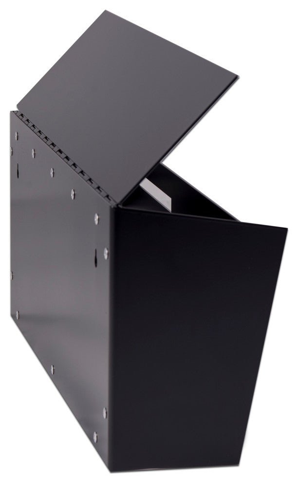 Locking Mid Century Modern Mailbox, 2 Tone Black, Robin Egg