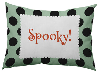 Halloween Spooky Dots Accent Pillow, Mint Green, 14"x20"