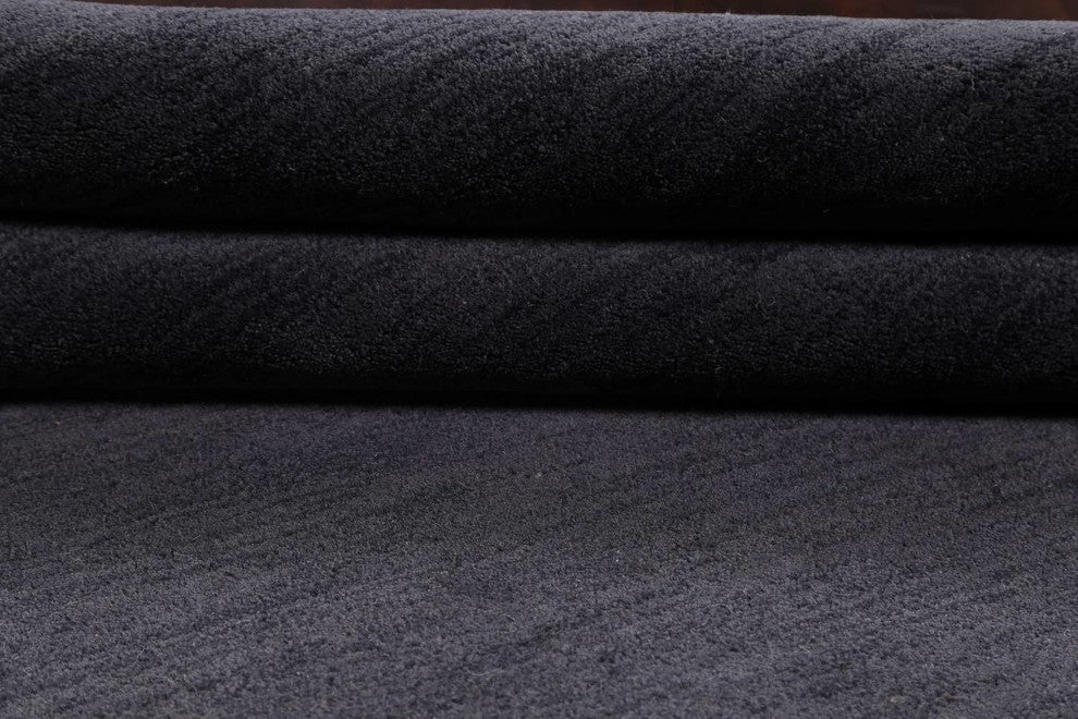 Oushak Oriental Area Rug Hand Tufted Solid, Charcoal, 3x5''
