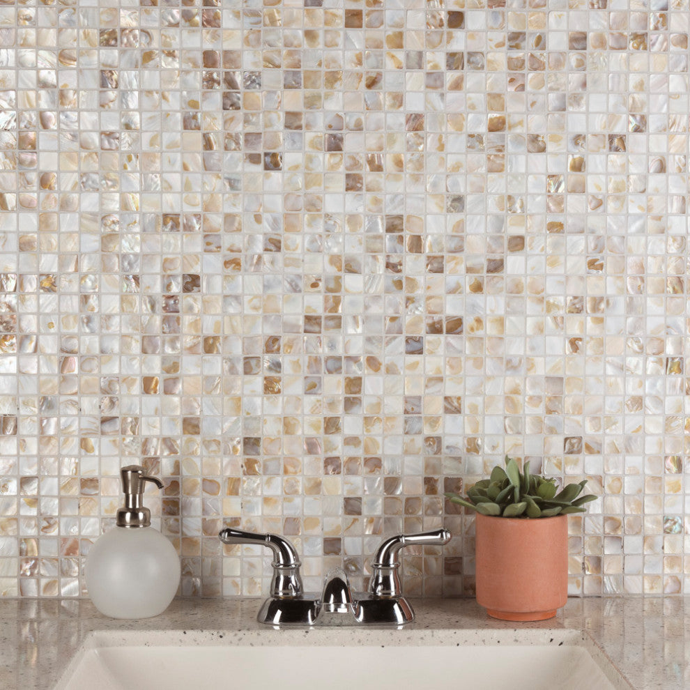 Conchella Square Natural Natural Shell Wall Tile