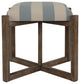 Cortesi Home Monboy Square Ottoman 20" Height, Blue and White Striped