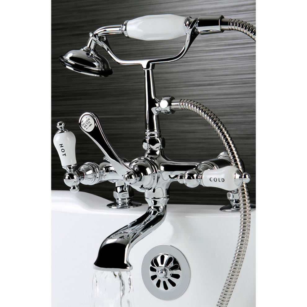 Kingston Brass 7" Deck Mount Tub Faucet, Polished Chrome