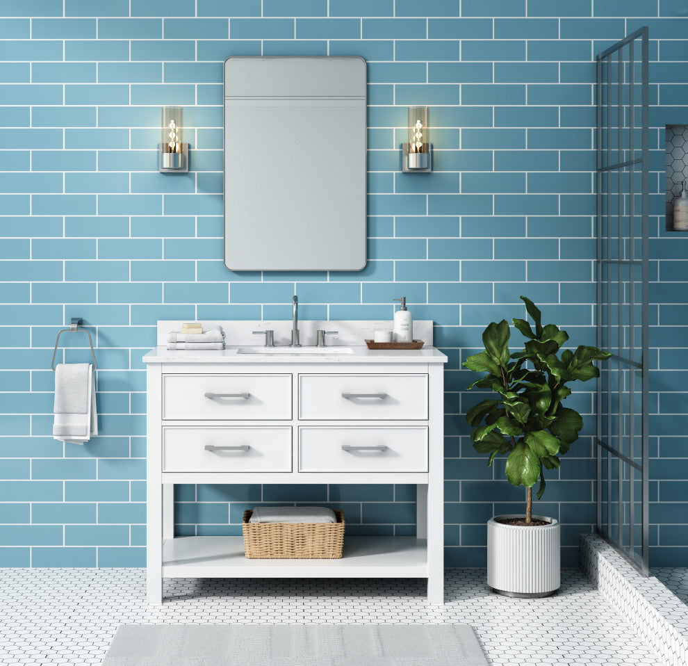 Avanity Brooks 42" Vanity, White and Cala White Engineered Top