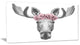 "Moose With Floral Head Wreath Moose" Wall Art, 32"x16"