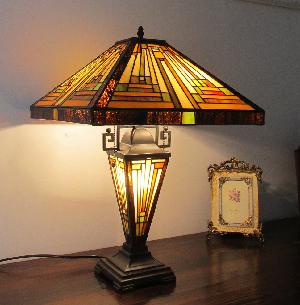 Innes 3-Light Mission Double Lit Table Lamp