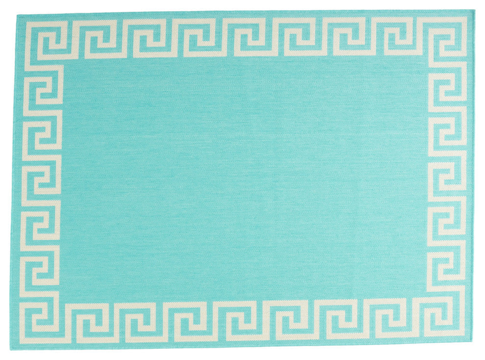 Maxim Indoor Area Rug, Teal/Ivory, 5'3"x7'