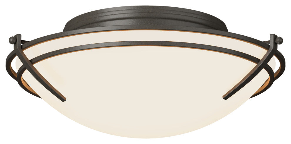 Presidio Tryne Flush Mount, Dark Smoke Finish, Opal Glass