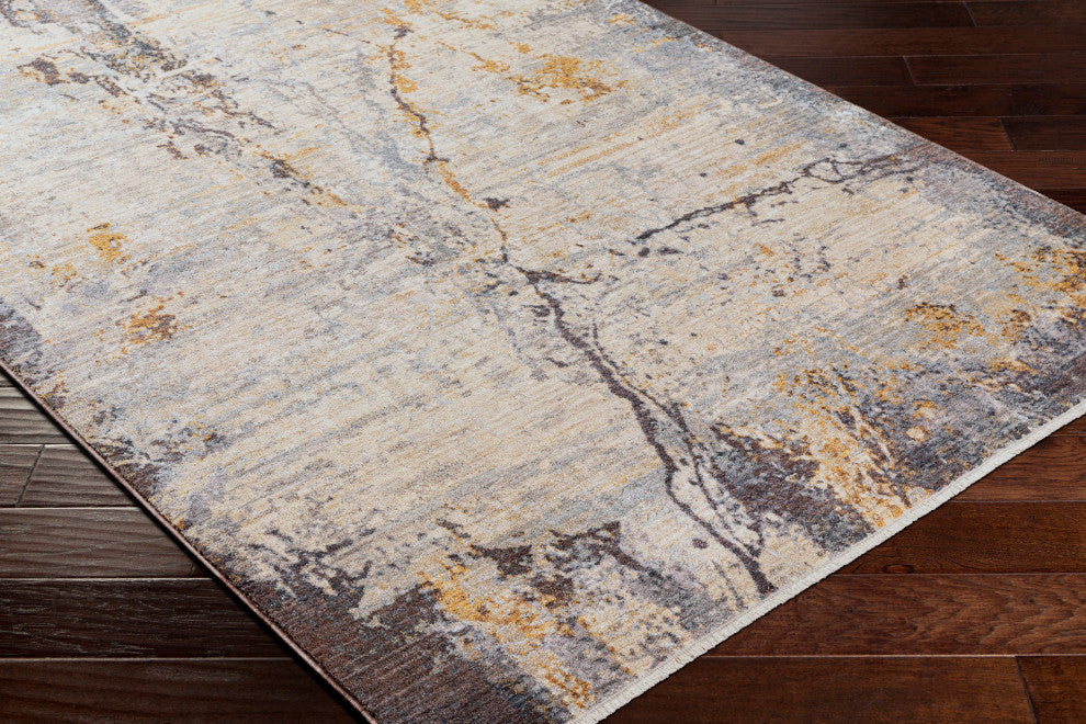 Surya Aida AAD-2302 Machine Woven Area Rug, Beige, 8'10" x 13'