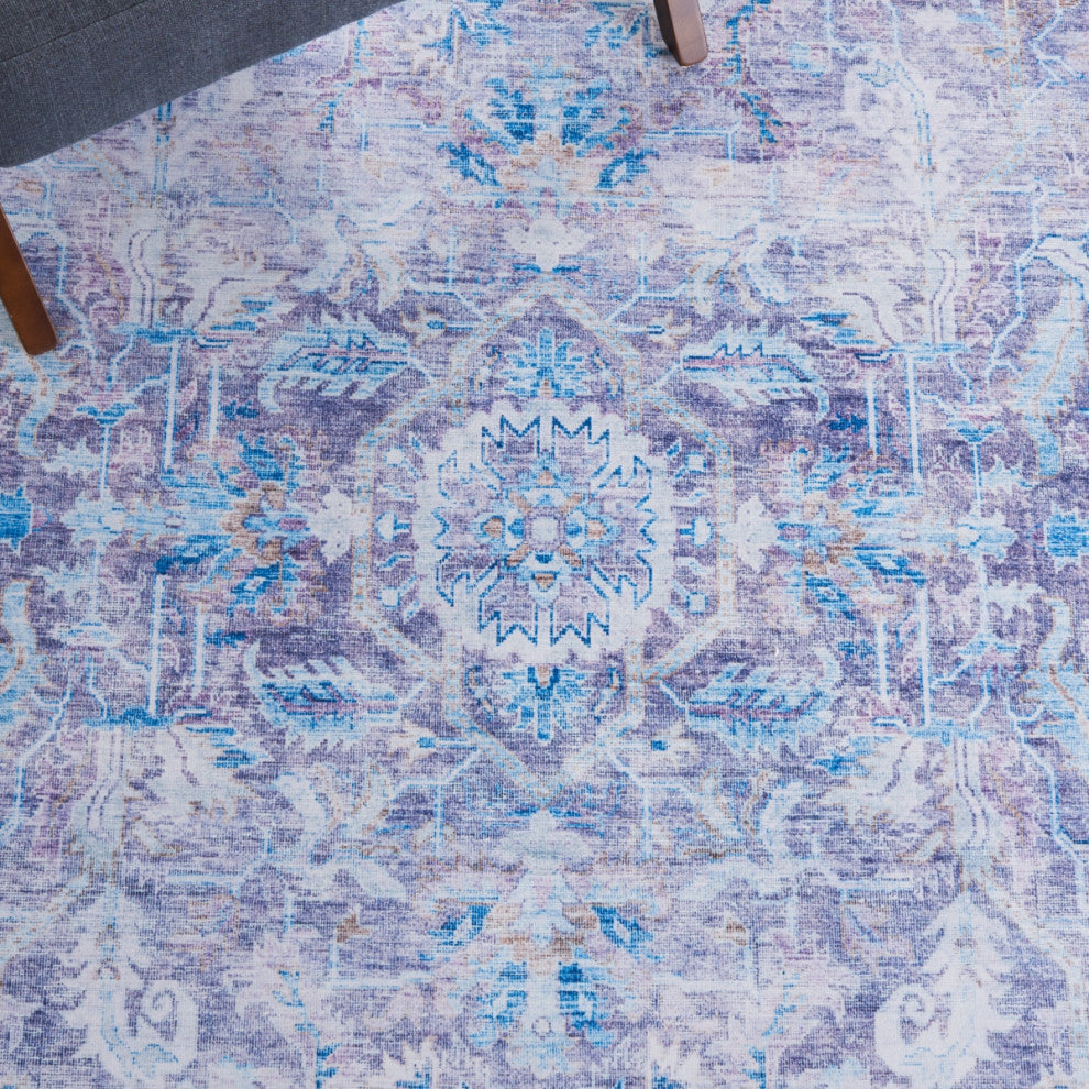 Safavieh Tucson TSN185 Rug Machine-Washable, Purple/Blue, 8' Square