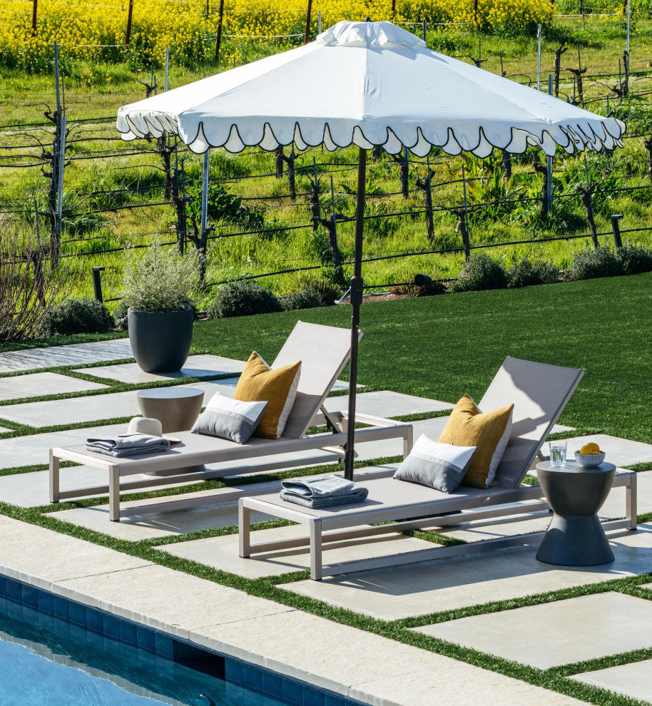 GDF Studio Metten Outdoor Mesh Chaise Lounge, Set of 2