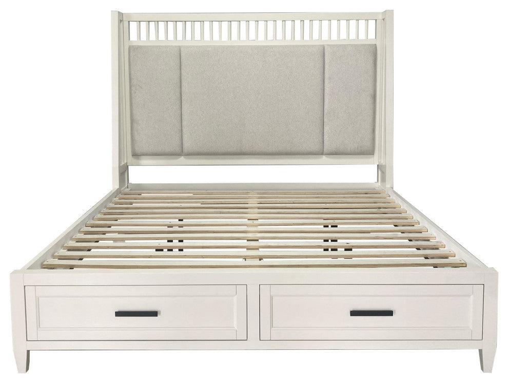Queen Shelter Bed With Dresser and Mirror