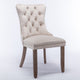 Gewnee Chair with Wood Legs Nailhead Trim 2-Pcs Set