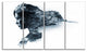 Woman Portrait Double Exposure, Portrait Canvas Art Print, 48"x28", 4 Panels