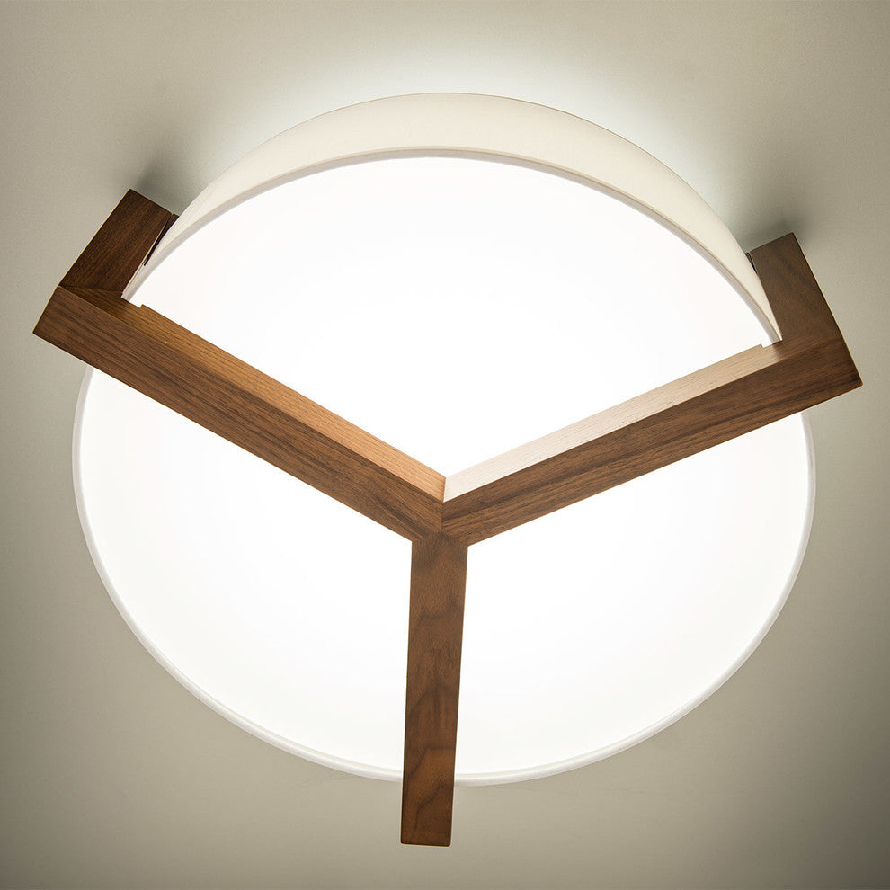 Segment 22" LED Flush Mount 3000K, Dark Walnut