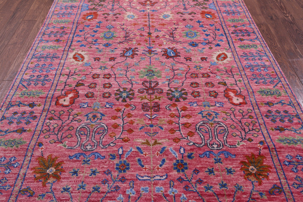 6' 2" X 9' 3" Hand-Knotted Turkish Oushak Wool Rug - Q13661