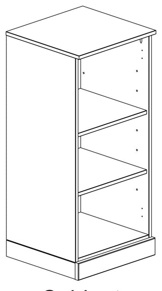 100% Solid Wood Modular Cabinet/Bookcase, Black, 16.5"