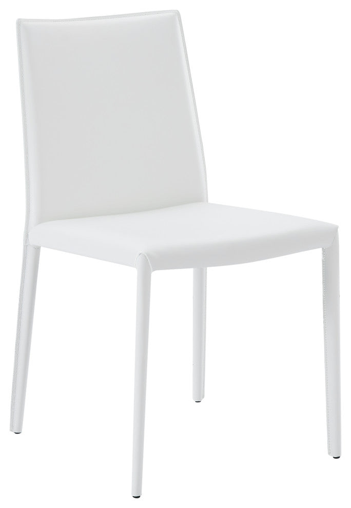 Elite Living Prima, Set of 2, Mid-Century Modern Dining Chair, White