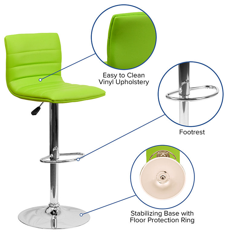 Green Vinyl Barstool