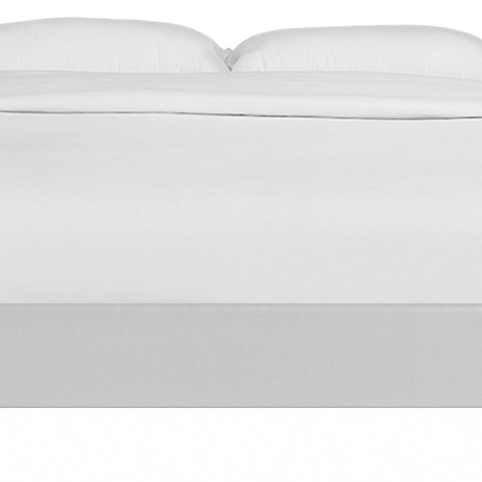 White Platform Queen Bed with Two Nightstands