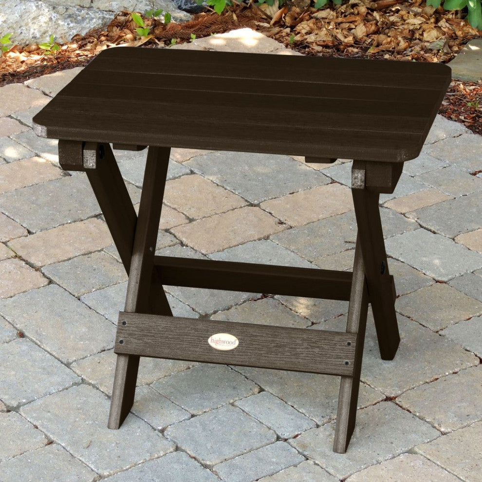 Westport 3-Piece Adirondack Chair and Side Table Set, Weathered Acorn