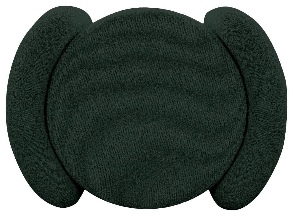 Horizon Boucle Fabric Upholstered Ottoman, Green