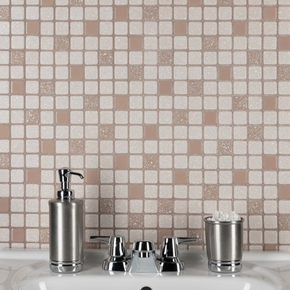 Crystalline Square Beige Porcelain Floor and Wall Tile