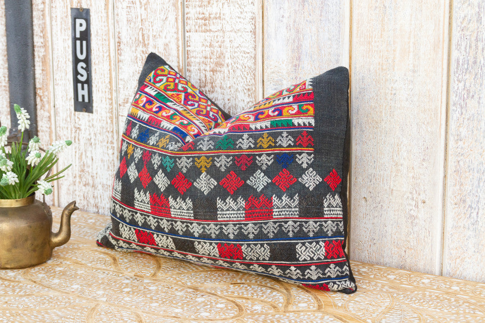 Vintage Mayan Brocade Tziquin Pillow