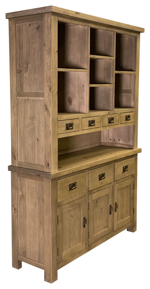 Barlow Sideboard with Hutch, Rustic Pine