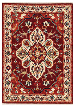 Oriental Weavers Lilihan 5502C Medallion Rug, Red, 5'3"x7'6"