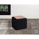 Loft Lyfe Roxy Ottoman, Hand Knitted, Wooden Tray, Cotton Yarn, Black