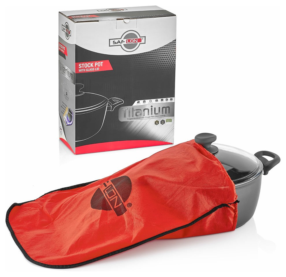 Saflon Titanium Nonstick 10-Piece Cookware Set, 4mm Forged Aluminum, PFOA-Free