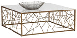 Vero Coffee Table, Rustic Bronze, White Marble