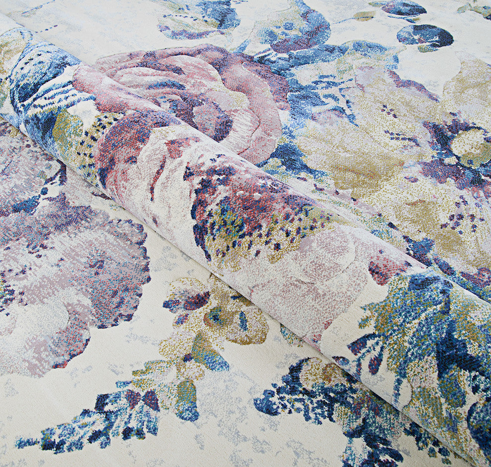 Couristan Easton Floral Chic Area Rug, Bone-Multi, 5'3"x7'6"
