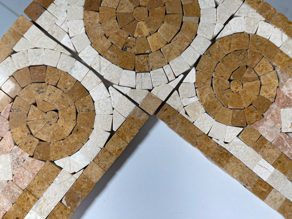 Marble Mosaic Border Listello Tile Treasure Gold 3.9x15.7 Polished, 1 piece
